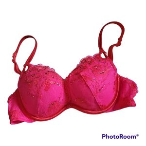 VICTORIA'S SECRET Hot Pink Push Up Bra - Size 32A